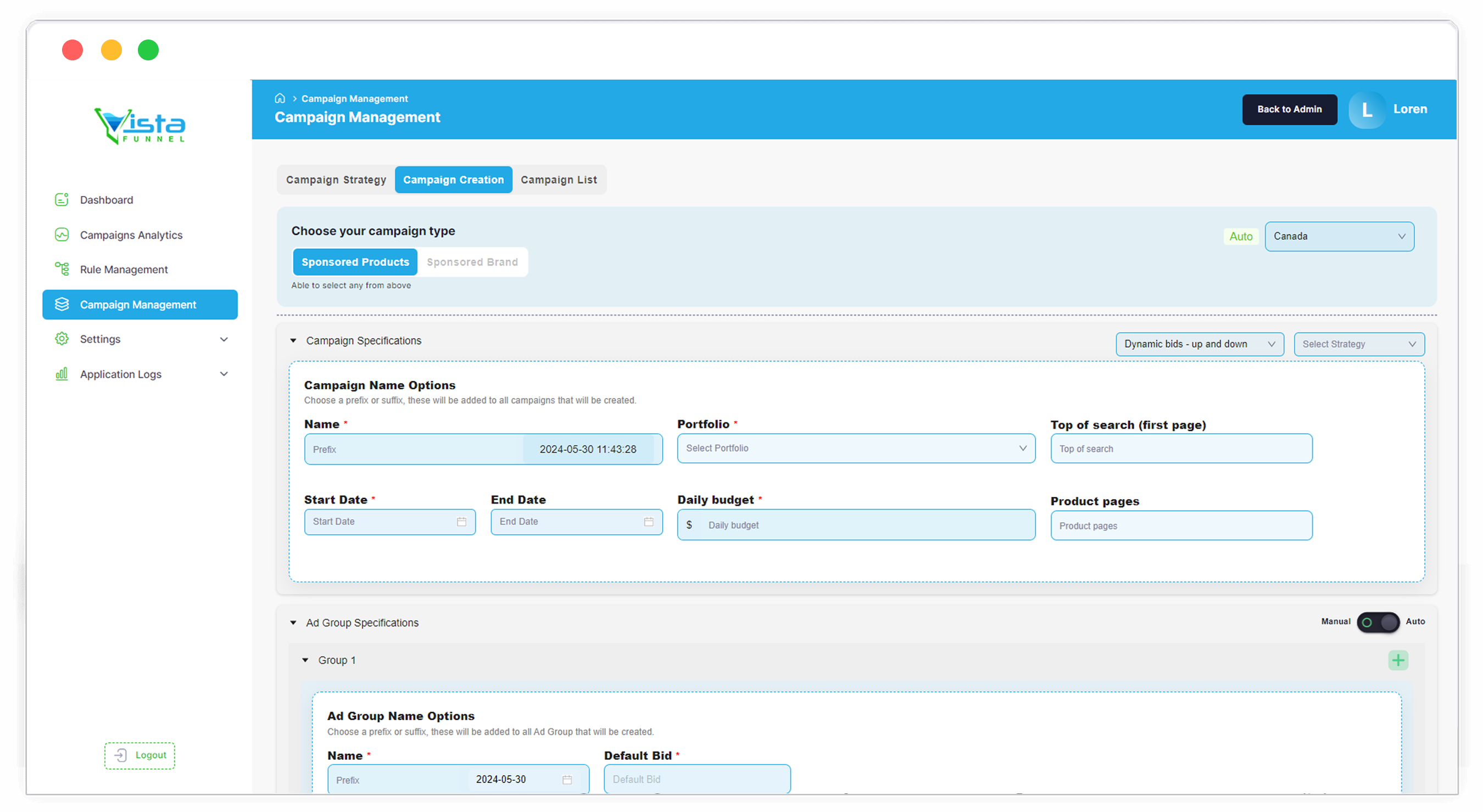 Vista — Amazon Ads Rule Engine