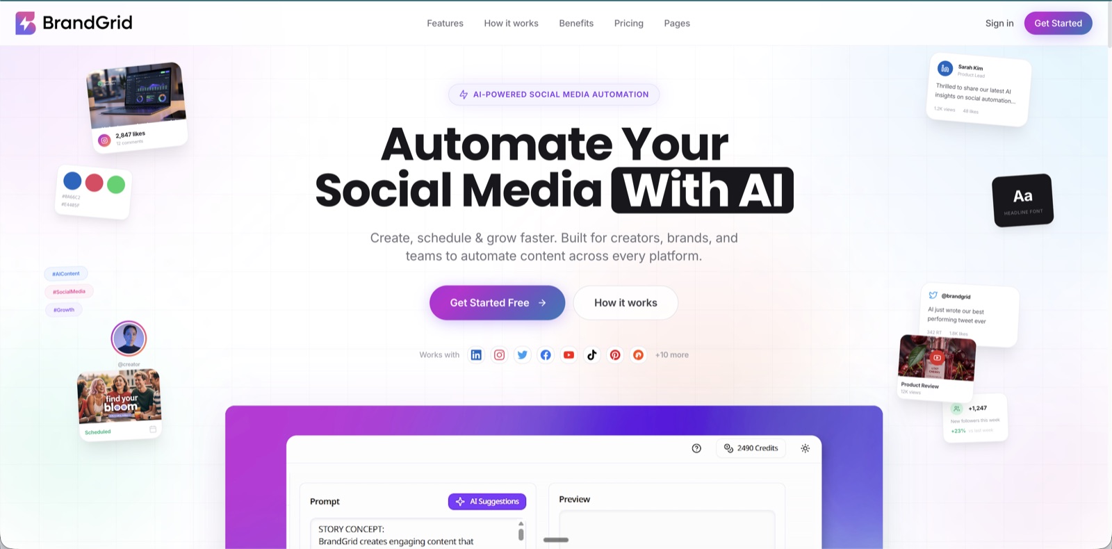 BrandGrid.ai — AI Tool · Multi-brand Social Automation