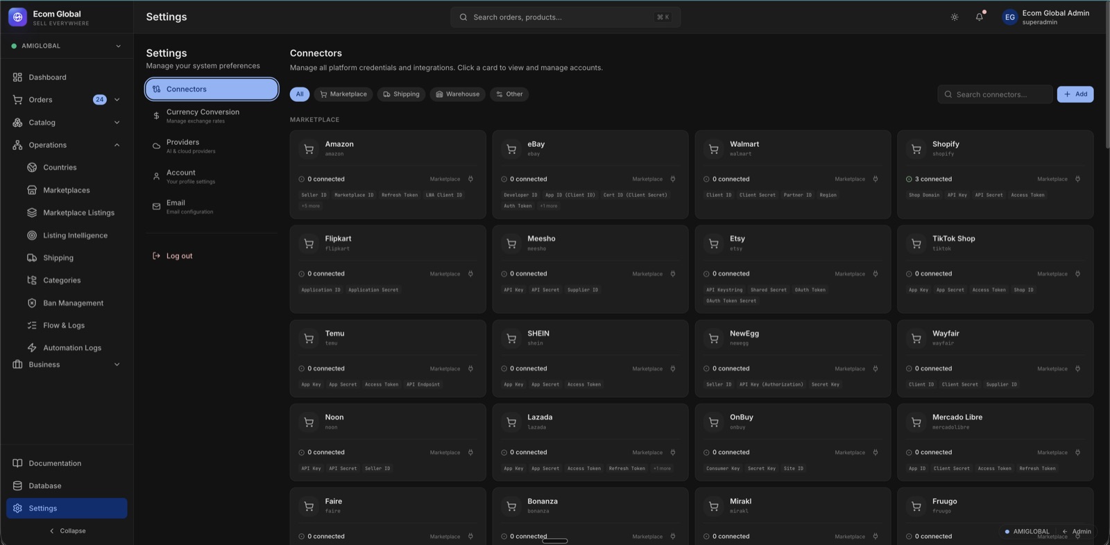 Ecom Global — Global Commerce · AI Listing & Shipping