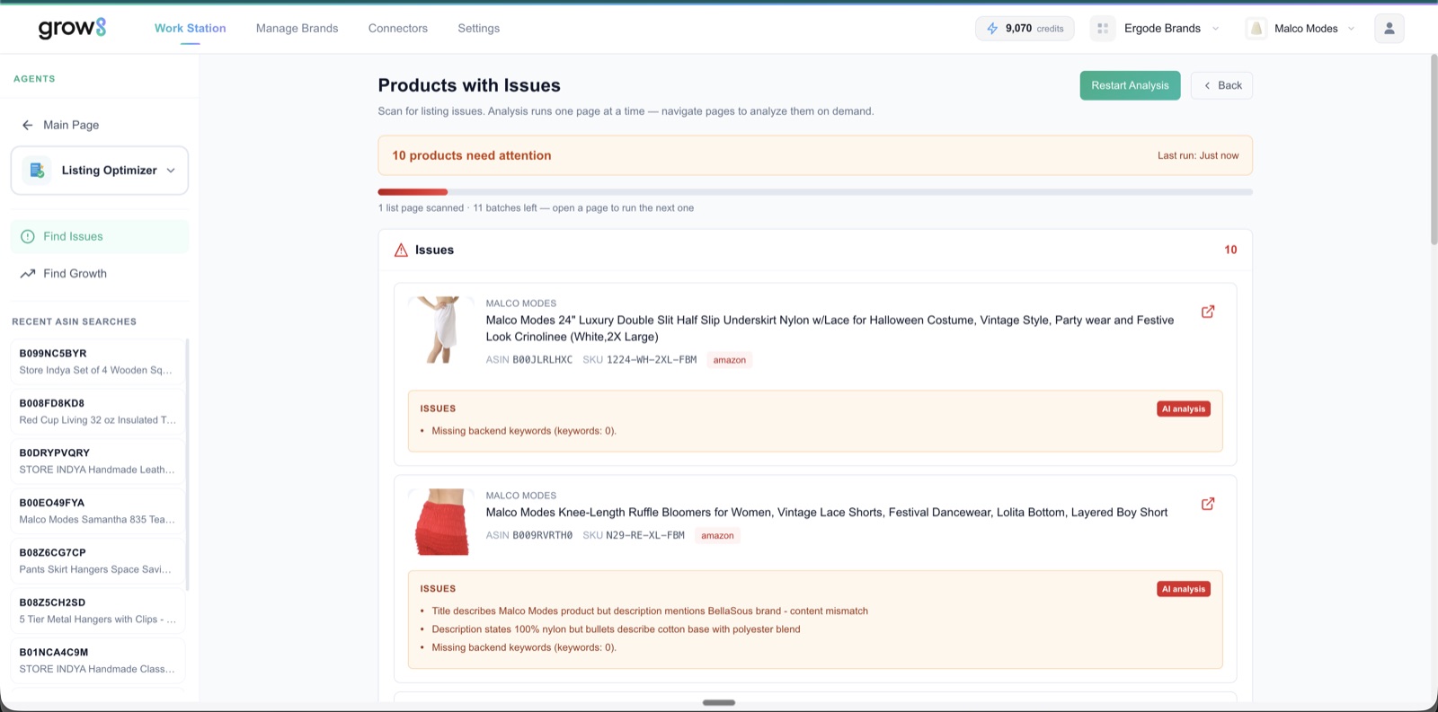 Grow8.ai Find Issues AI audit agent